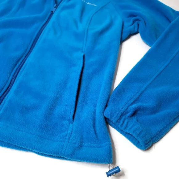 Columbia fleece blue full zip mock neck sweater jacket has pockets size medium - Picture 4 of 6